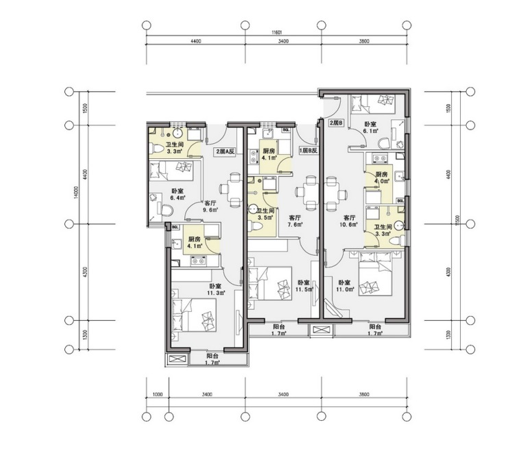 28-H-3单元户型图-长辛店老镇西区保障性住房第20张图片