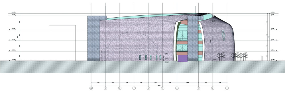 东南立面图-中央美院美术馆第22张图片