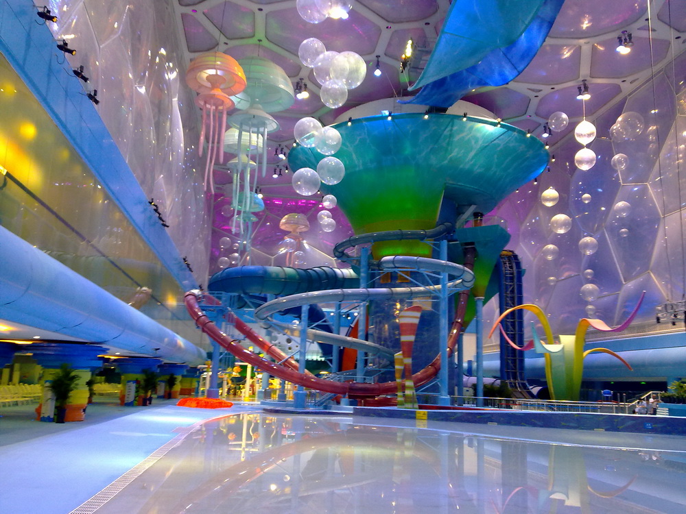水立方水魔方灯光实景