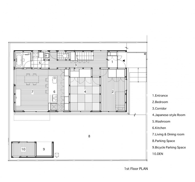 一层平面图 First Floor Plan-平冢住宅第16张图片