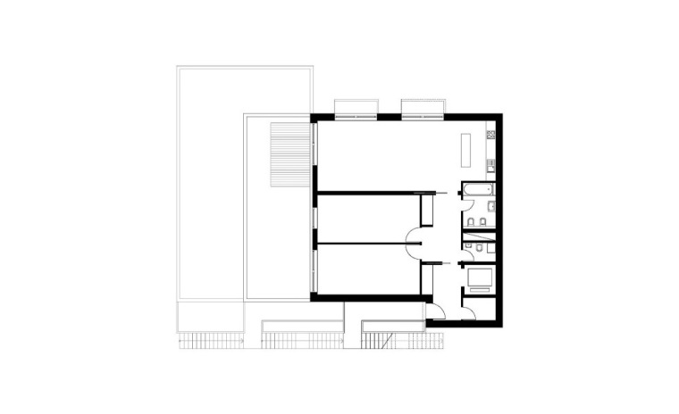 三层平面图 Second Floor Plan-阶梯住宅第17张图片