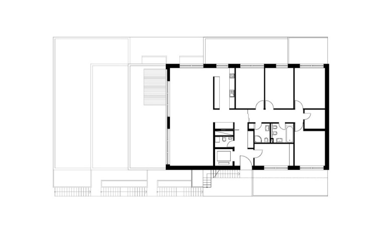 四层平面图 Third Floor Plan-阶梯住宅第19张图片