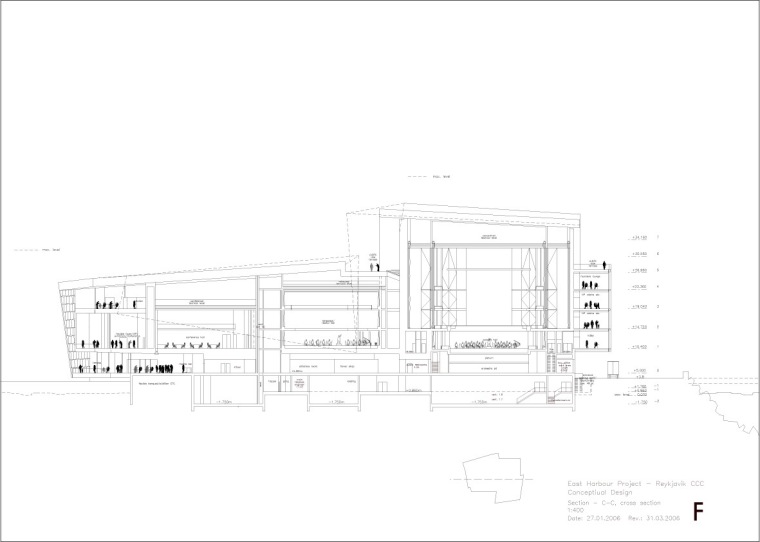 横向剖面图 Cross Section-哈尔帕音乐厅和会议中心第20张图片
