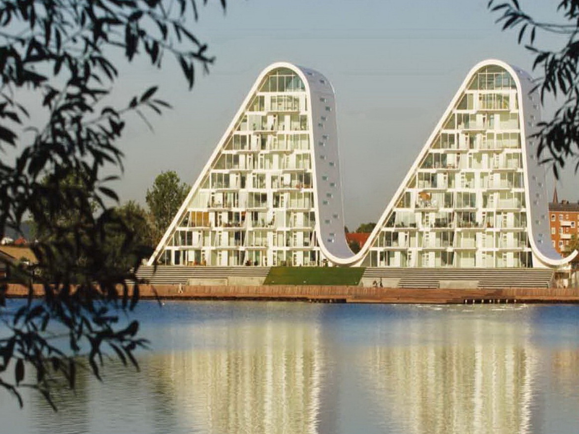 水边的"波浪"大楼-丹麦wave居民大厦-居住建筑案例-筑龙建筑设计论坛