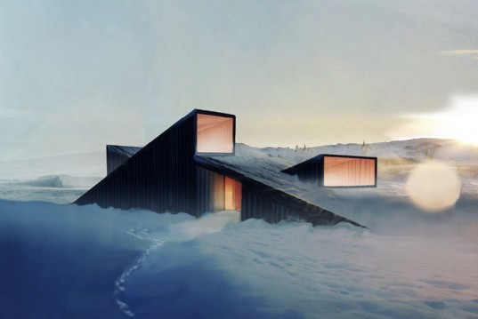 挪威L形雪地小屋资料下载-山丘小屋