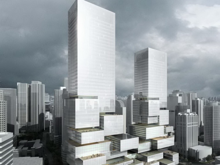 重庆商业地块概念性规划资料下载-消融之塔——重庆金融街E-15地块设计