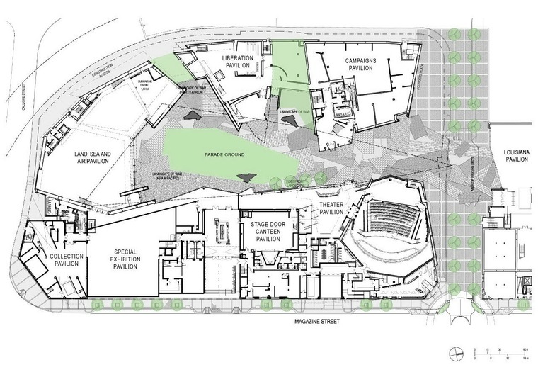 首层平面图 ground floor plan-二战纪念博物馆第19张图片