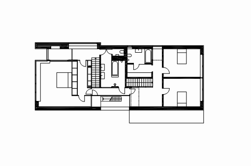 二层平面图 first floor plan-kunratice家庭住宅第14张图片