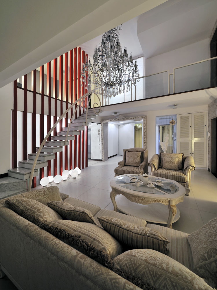 风尚复式色彩住宅-住宅装修案例-筑龙室内设计论坛