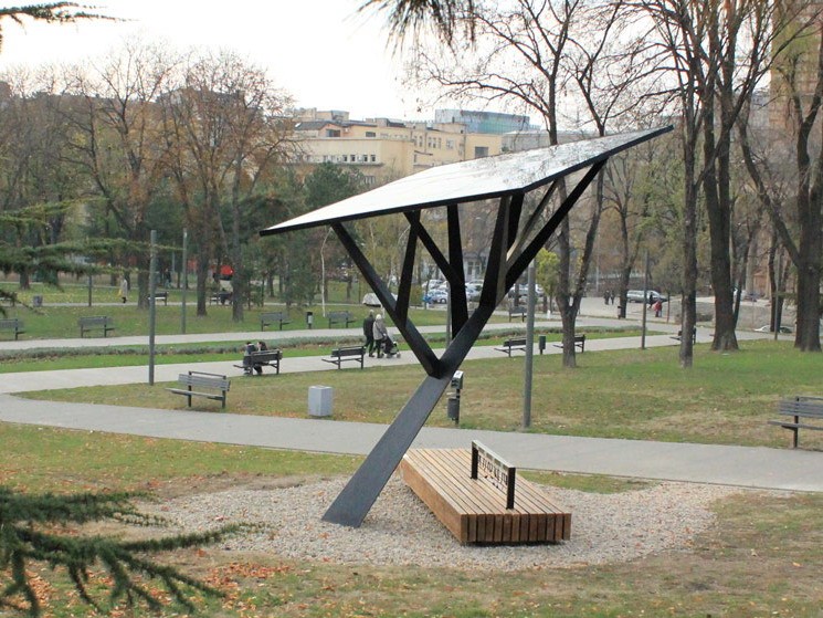 公共休息设施SU资料下载-树形公共充电设施
