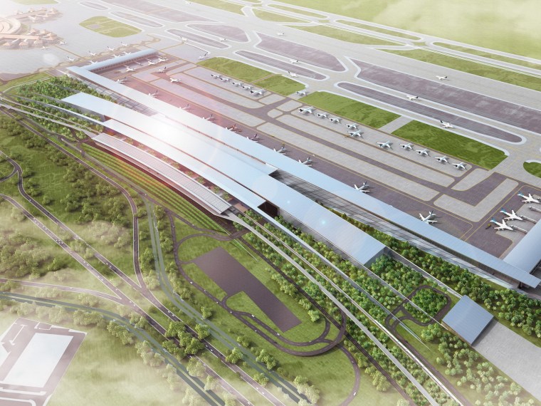 t3航站楼平面图资料下载-苏加诺·哈达国际机场3号航站楼获胜方案