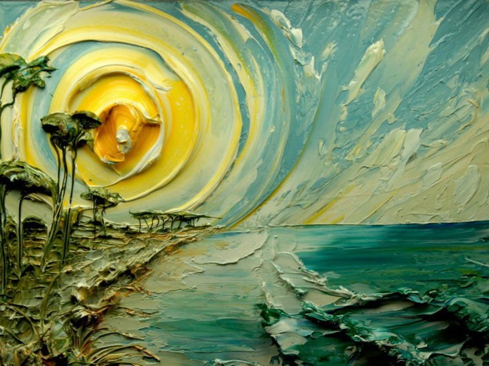 地中海风景油画资料下载-风景浮雕油画