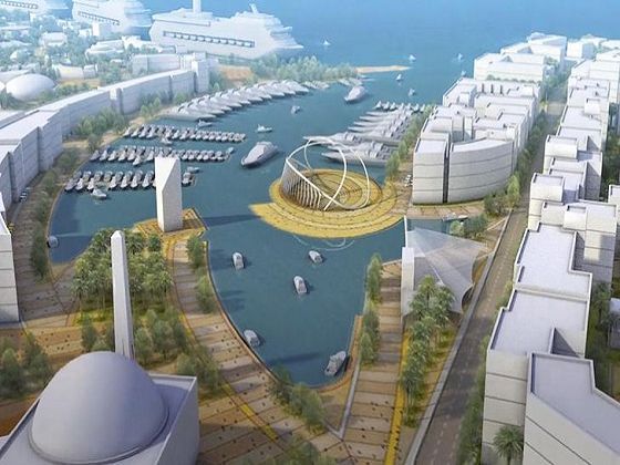 港珠澳大桥人工岛建筑设计资料下载-卡塔尔羚羊人工岛