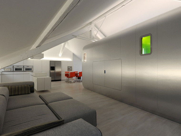 20平米loft公寓资料下载-比利时具科幻色彩的loft公寓