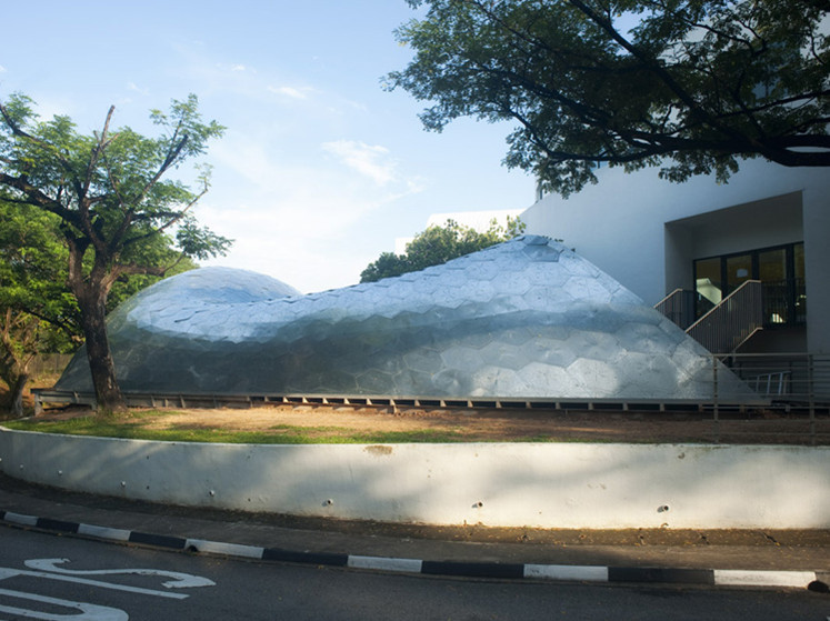 贝壳su模型资料下载-新加坡科技设计大学的网格状贝壳馆