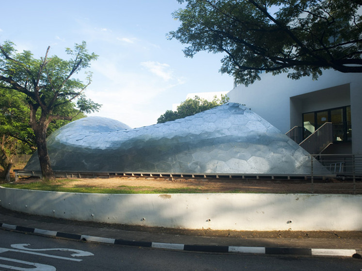 贝壳状建筑施工图资料下载-新加坡科技设计大学的网格状贝壳馆