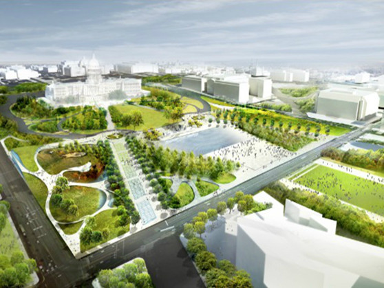 美国华盛顿宪法花园方案资料下载-美国国家广场设计竞赛项目