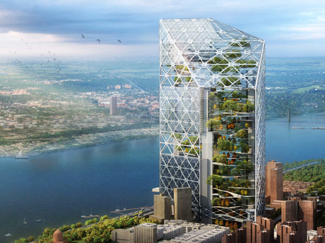 纽约曼哈顿住宅高层花园资料下载-纽约呼吸机—垂直花园