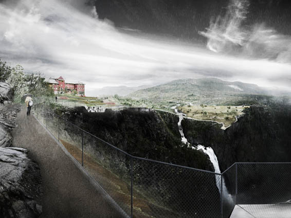 瀑布水景详图资料下载-挪威高达县Vringsfossen瀑布水景