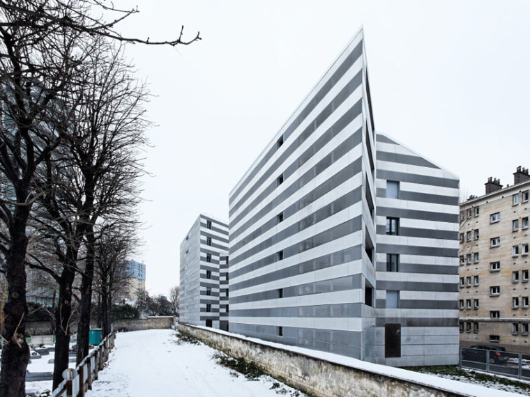 巴黎瑞士公寓资料下载-巴黎条纹社会住宅项目