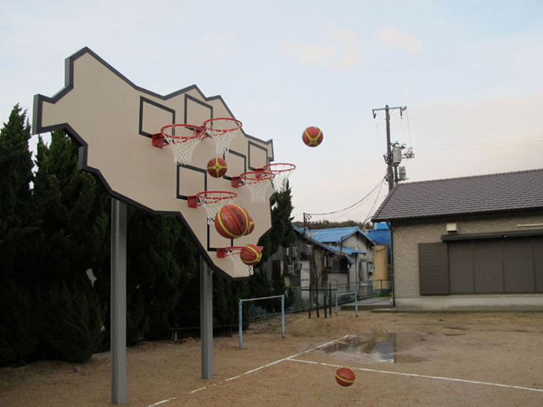篮球架cad设计图资料下载-日本多人篮球架