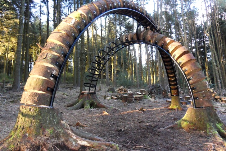 a series of enchanting woodland sculptures on the pendle