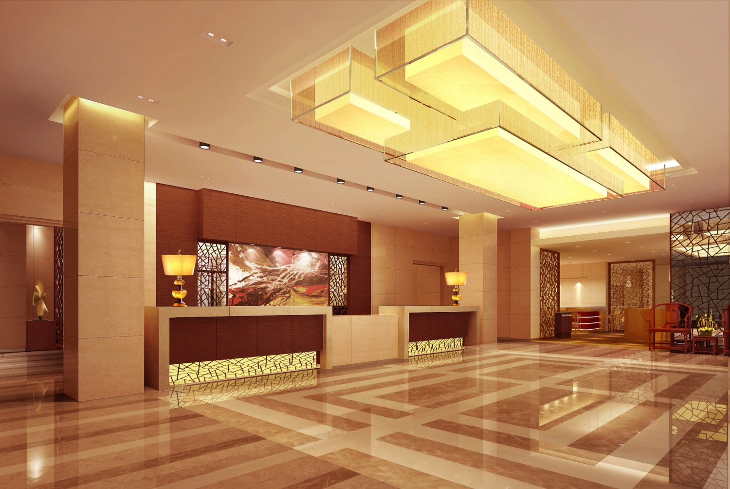 效果) [广州]万众瞩目国际金融中心全球连锁五星级豪华酒店设计施工图
