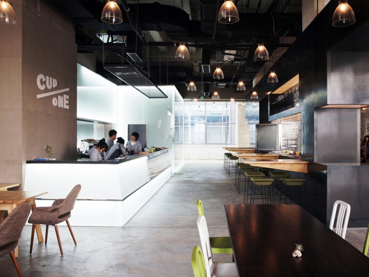 咖啡厅座椅平面图资料下载-北京CupOne咖啡厅