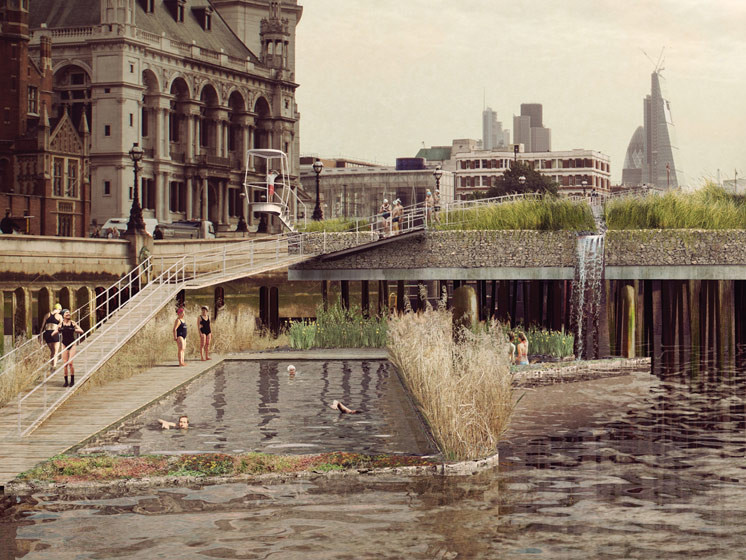 伦敦泰晤士河浴场景观第1张图片