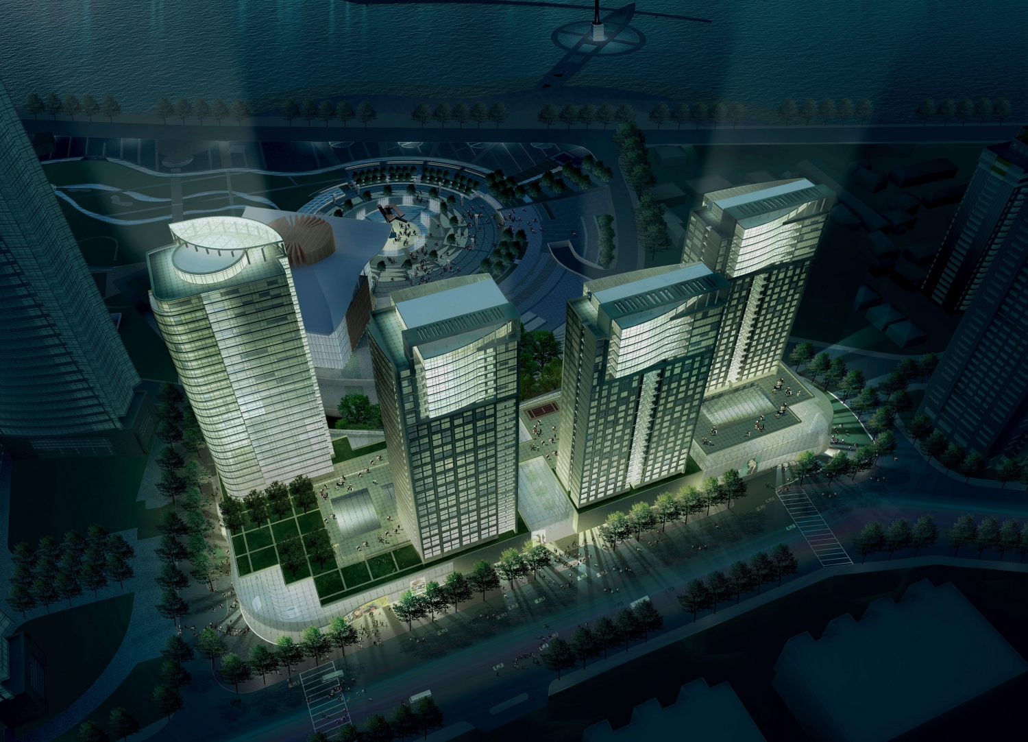 烟台滨海广场鸟瞰图-烟台滨海广场第5张图片