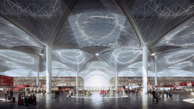 伊斯坦布尔国际新机场 内部大厅图-伊斯坦布尔国际新机场第2张图片