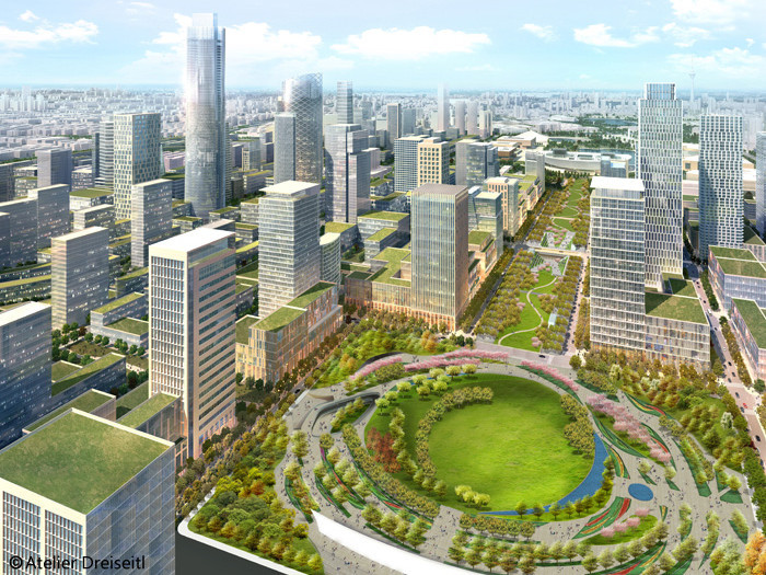 天津城市基础设施建设资料下载-河西中央商务区整体景观规划