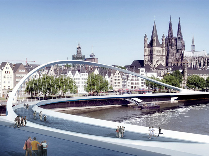 德国科隆莱茵河大道景观资料下载-科隆莱茵河上的新步行桥