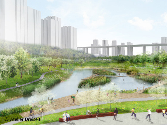 河道生态治理设计理念资料下载-重庆两江新区双溪河生态治理景观