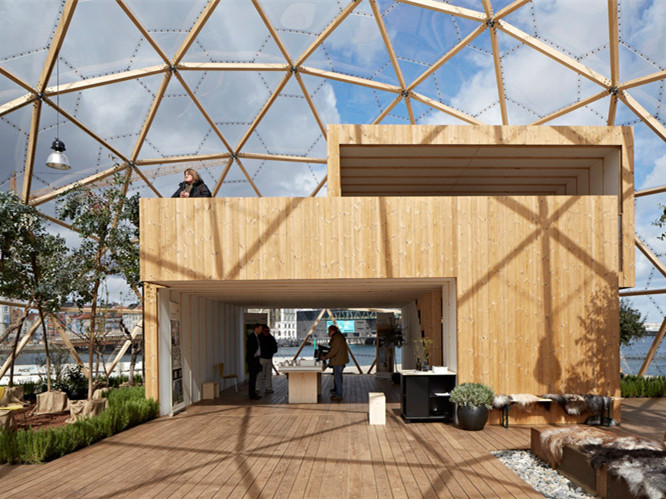 景观绿植做法图集资料下载-丹麦透明圆屋顶绿植景观房