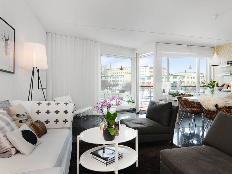 白色瑞典公寓资料下载-瑞典斯德哥尔摩家庭公寓