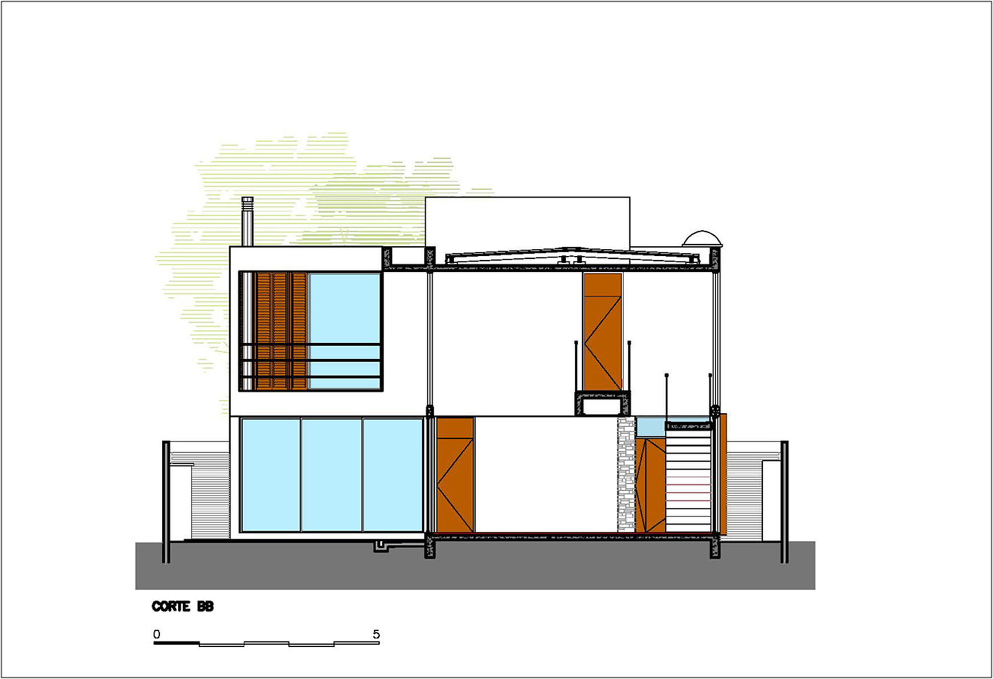 巴西madalena别墅剖面图-巴西madalena别墅第19张图片