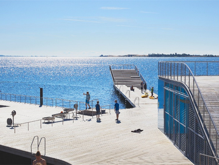 游泳池景观资料下载-丹麦Faaborg海港泳池景观