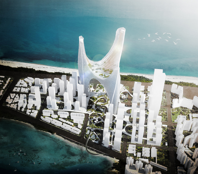 深圳湾超级城市1>3竞赛方案鸟瞰图-深圳湾超级城市1>3竞赛方案第4张