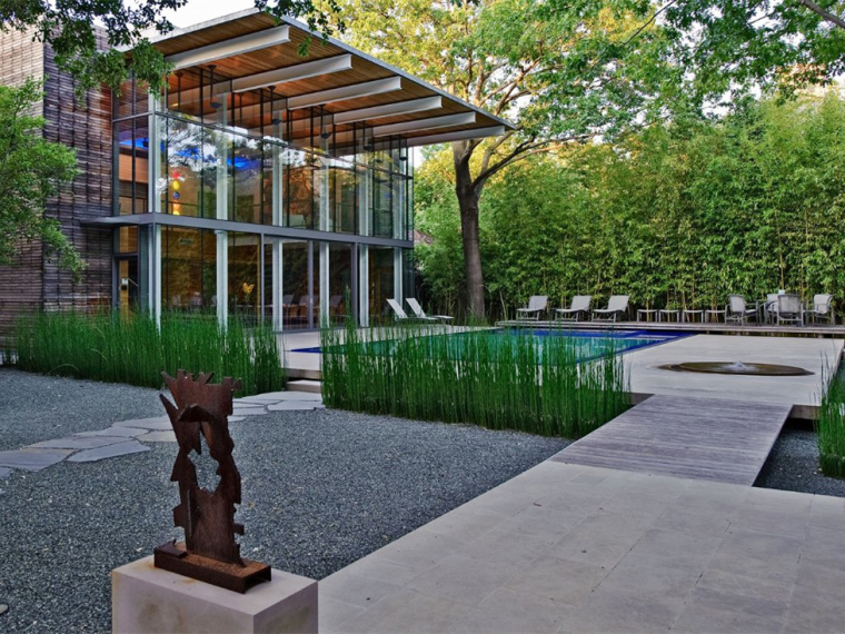 达安圣芭芭花园资料下载-美国达拉斯蓝色主题花园住宅