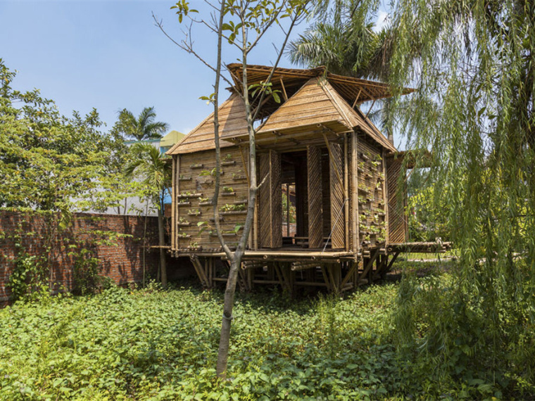 越南竹屋资料下载-越南足以抵抗洪水的竹屋设计