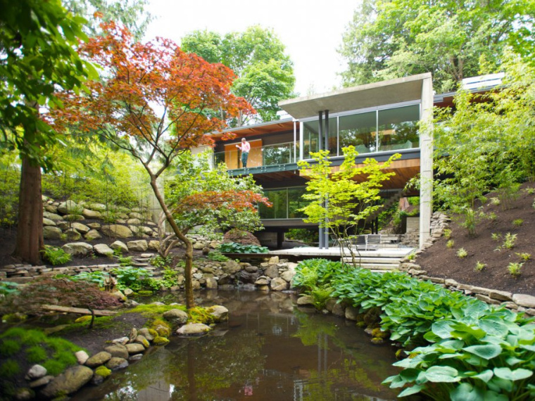 日式风格园林布局资料下载-加拿大温哥华日式庭院住宅