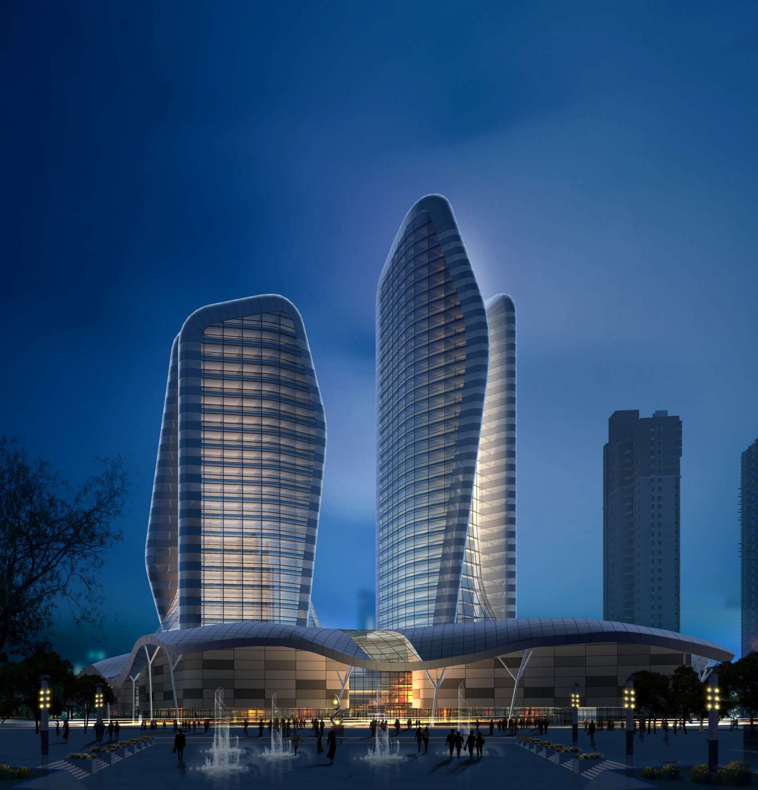 武汉王家墩商务区五星级酒店效果图