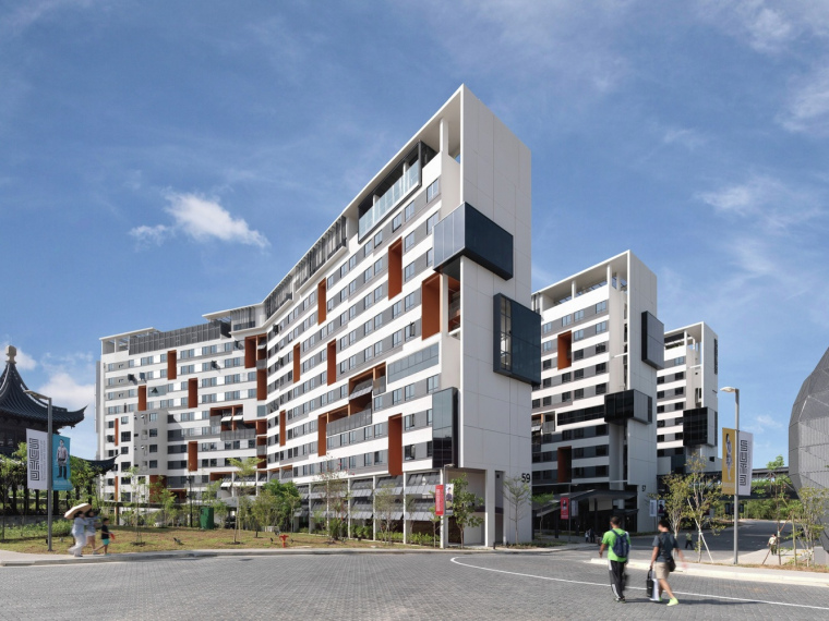 大学宿舍公寓资料下载-新加坡科技设计大学宿舍与运动休闲中心