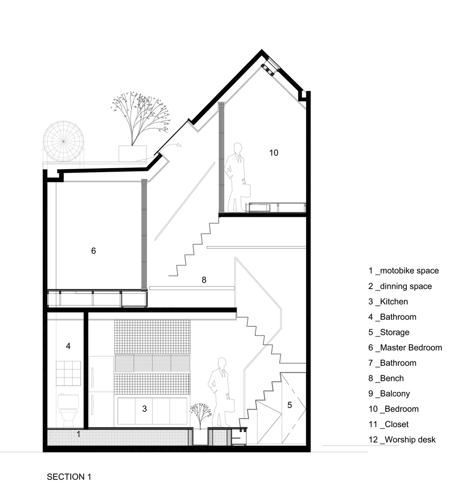 越南胡志明2.5住宅剖面图