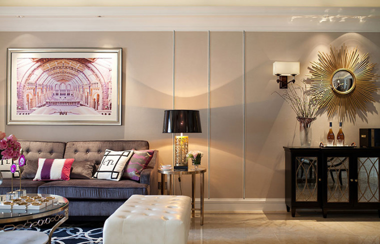 昆明现代美式风格样板间室内客厅-昆明现代美式风格样板间第2张图片
