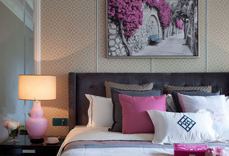 昆明现代美式风格样板间室内卧室-昆明现代美式风格样板间第9张图片