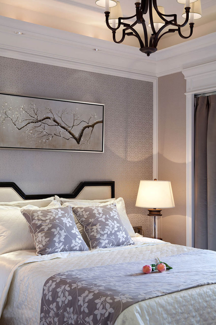 昆明现代美式风格样板间室内卧室-昆明现代美式风格样板间第8张图片