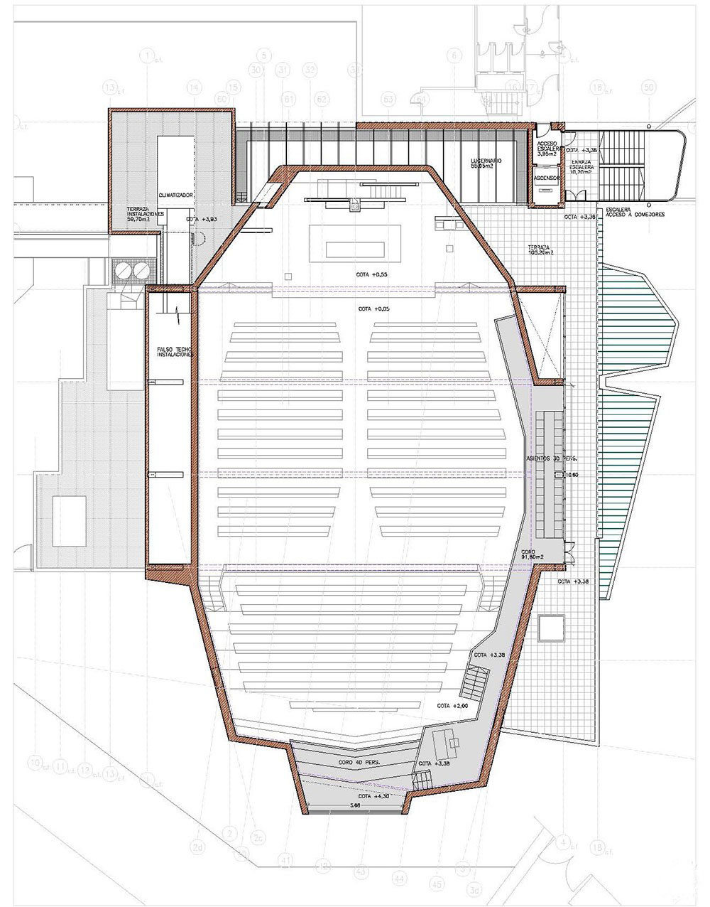 西班牙蕾塔唛学校礼堂平面图