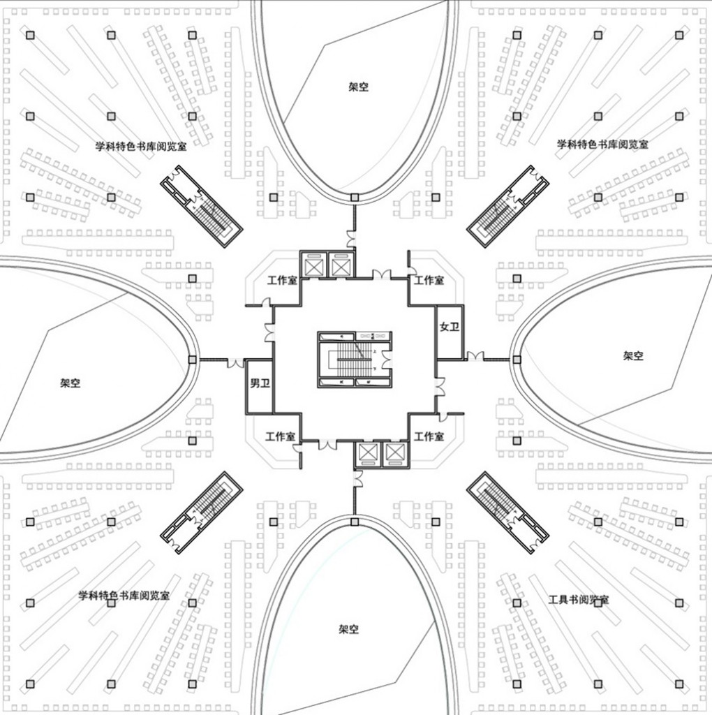 湖北工业大学图书馆平面图